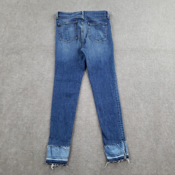Rag & Bone 10 Inch Ankle Skinny‎ Jeans Womens 27 Blue Raw Released Hem Denim - Picture 14 of 16
